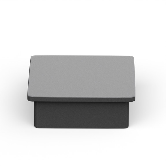 Flush Flat End Cap - Gunmetal Grey - 1.5" - Square