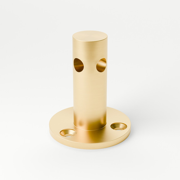 Gallery Rail Corner Bracket - Satin Brushed Brass - 1/4" OD