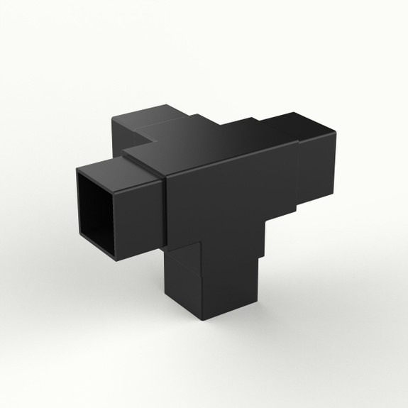 Flush Side Outlet - Matte Black - 1.5" Square