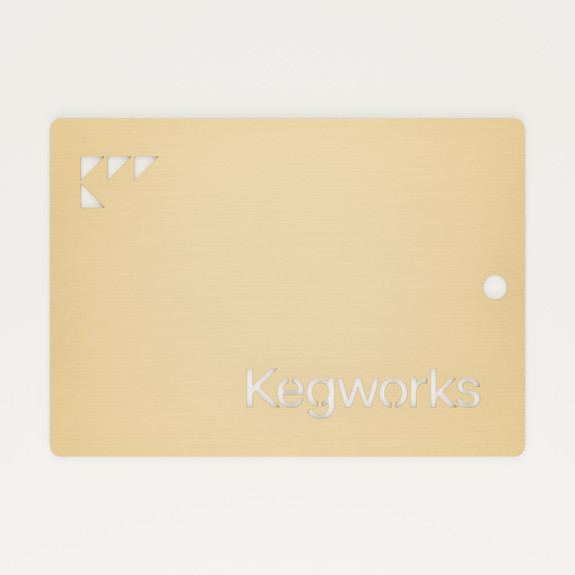 Kegworks Brushed Brass with Cerakote Sample Chip
