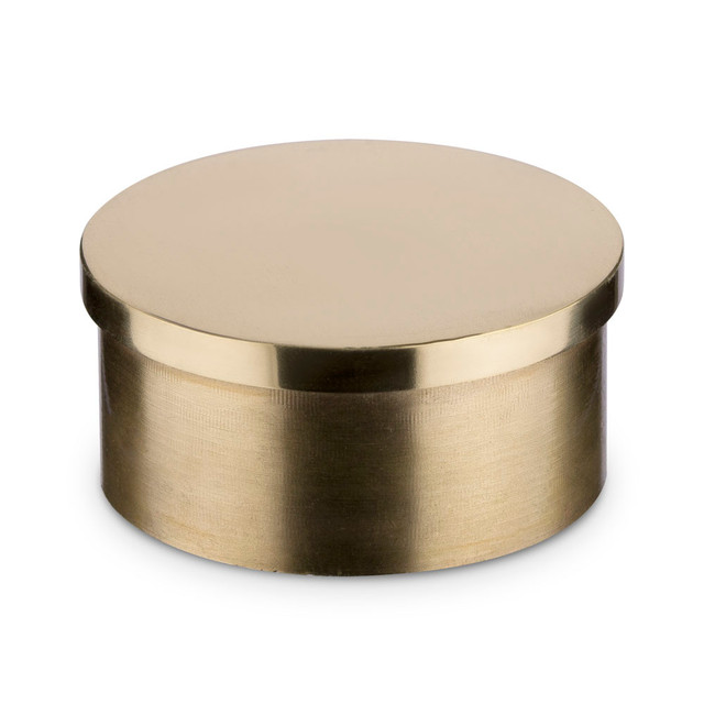 flush flat end cap brushed brass