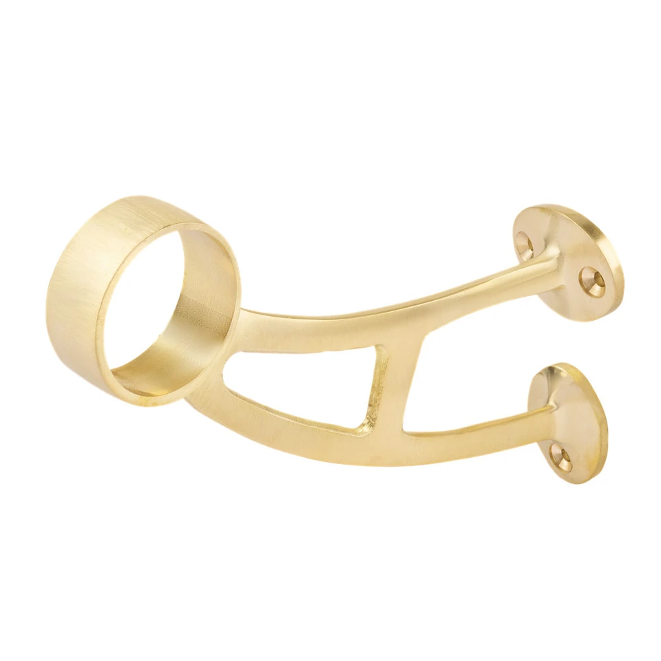Combination Foot Rail Bracket Brushed (Satin) Brass 2" OD
