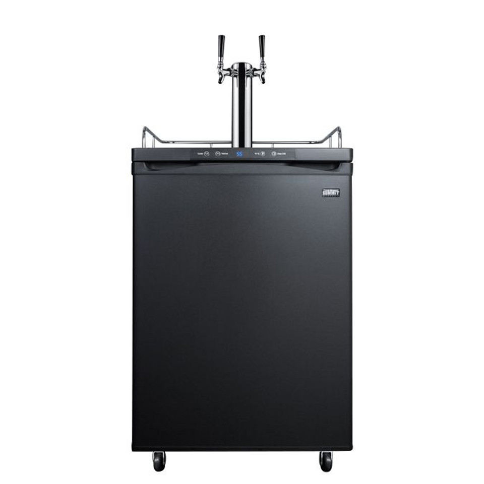 Summit Under Counter Kegerator 2 Faucets Black Door
