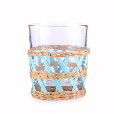 Rattan Wrapped Stemless Wine Glass White, Set of 4 – Amanda Lindroth