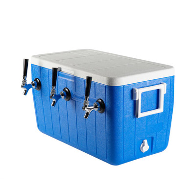 NY Brew Supply 50' Stainless Steel Coils Jockey Box Cooler with Double  Faucet, 48 quart, Blue (AZ-JBB48-5162)