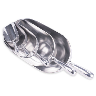 Aluminum Metal Ice Scoops Clipping Path Stock Photo - Download