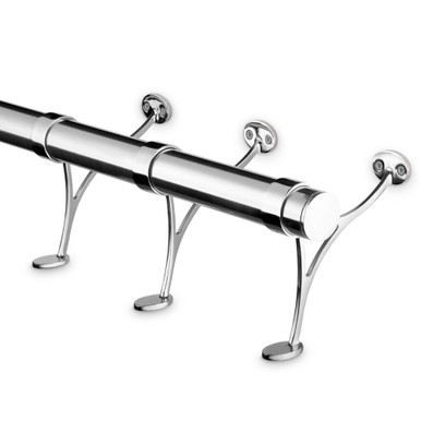 Polished Brass Bar Foot Rail Kit - KegWorks