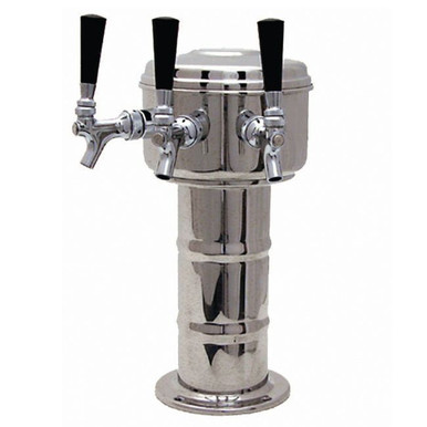 Draft Beer Tower - Black Iron - Triple Tap - Perlick 630SS Faucet