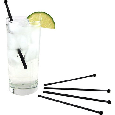 Behind The Bar® Stainless Steel Drinking Straw - 9 1/2L - Set of 4