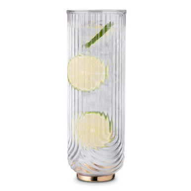 Viski Gatsby Gold Footed Glass Cocktail Tumblers - 12 oz - Set of 2