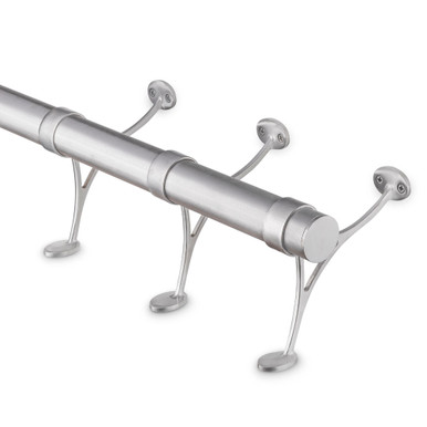 Brushed Stainless Steel Bar Foot Rail Kit - KegWorks