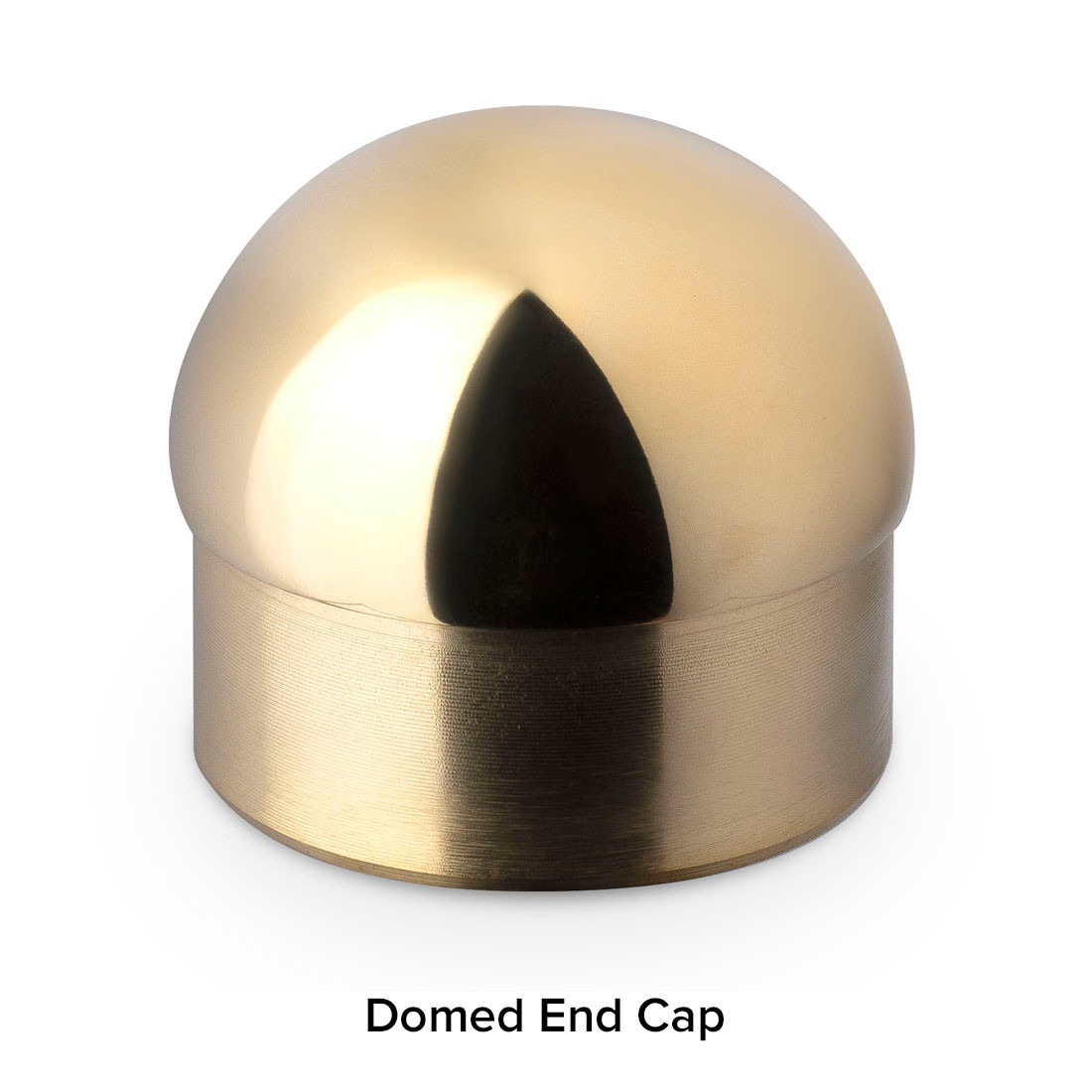 Polished Brass Bar Foot Rail Kit - Domed End Cap