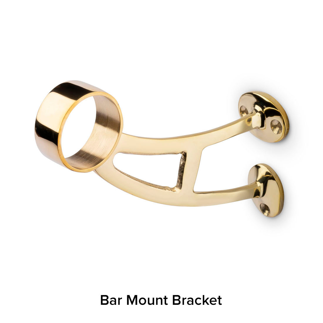 Polished Brass Bar Foot Rail Kit - Bar Mount Bracket