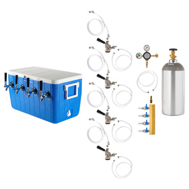 Four Faucet Jockey Box - 50' Coils - Complete Kit - Kegworks