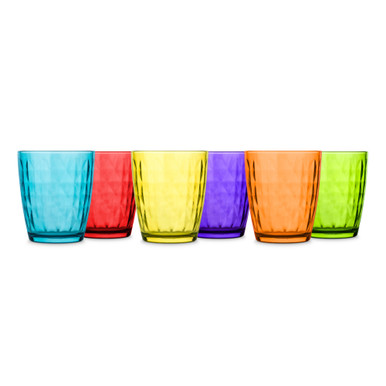 Tognana Multi-Colored Embossed Glass Tumblers - Set of 6