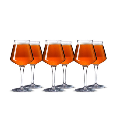 18 Ounce Pilsner Glasses, Set Of 6 Stemmed Beer Glass Set