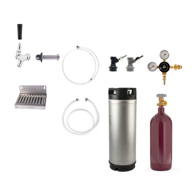 Cold Brew Nitro Coffee Kit 3 Gallon Ball Lock Keg Nitrogen Tank & Regulator | Beverage Elements