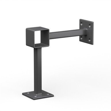 90 deg. Post Foot Rail Bracket - Gunmetal Grey - 1.5