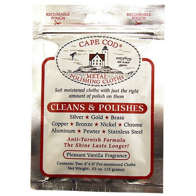 12-Pack Cape Cod Metal Polishing Cloths with 1 Dusting and Buffing Cloth  and Reusable Gloves