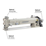 Consew 199RBL-1A-1 Zig-Zag Single Needle Drop Feed Long Arm Sewing Machine with Table and Servo Motor