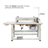 Consew 199RBL-1A-1 Zig-Zag Single Needle Drop Feed Long Arm Sewing Machine with Table and Servo Motor