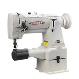 Consew 287RB-2 Heavy Duty Cylinder Arm Single Needle Compound Walking Foot Industrial Sewing Machine with Table and Servo Motor​