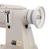 Consew 287RB-2 Heavy Duty Cylinder Arm Single Needle Compound Walking Foot Industrial Sewing Machine with Table and Servo Motor​