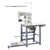 Consew 287RB-2 Heavy Duty Cylinder Arm Single Needle Compound Walking Foot Industrial Sewing Machine with Table and Servo Motor​