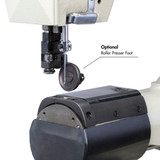 Consew 287RB-2 Heavy Duty Cylinder Arm Single Needle Compound Walking Foot Industrial Sewing Machine with Table and Servo Motor​