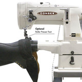 Consew 287RB-2 Heavy Duty Cylinder Arm Single Needle Compound Walking Foot Industrial Sewing Machine with Table and Servo Motor​