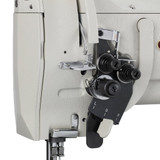 Consew 328RB-2 Double Needle Split Needle Bar Compound Walking Foot Sewing Machine with Table and Servo Motor