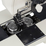 Consew 328RB-2 Double Needle Split Needle Bar Compound Walking Foot Sewing Machine with Table and Servo Motor