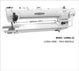 Consew 328RBL-25 Double Needle Split Needle Bar Compound Walking Foot 25" Long Arm Sewing Machine with Table and Servo Motor