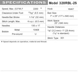 Consew 328RBL-25 Double Needle Split Needle Bar Compound Walking Foot 25" Long Arm Sewing Machine with Table and Servo Motor