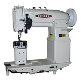 Consew 329RB-2 Heavy Duty Double Needle Post Bed Angular Stitching Needle Feed Sewing Machine​​ with Table and Servo Motor