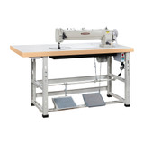Consew 339RBL-25 Regular Model Double Needle 25" Long Arm Compound Walking Foot Sewing Machine with Table and Servo Motor