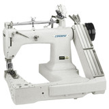 Consew 345-3P Puller Feed Double Needle Double Chainstitch Feed-Off-The-Arm Lap Seam Felling Sewing Machine with Space Saver Table and Servo Motor
