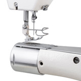 Consew 347R-1A-1 Zig-Zag Single Needle Drop Feed Feed-Off-The-Arm Industrial Sewing Machine with Space Saver Table and Servo Motor​