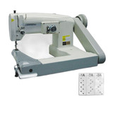 Consew 347R-3A-1 Zig-Zag Single Needle Drop Feed Feed-Off-The-Arm Industrial Sewing Machine with Space Saver Table and Servo Motor​