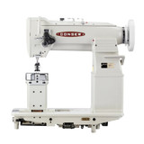 Consew 389RB-2 Heavy Duty Double Needle Post Bed Walking Foot ​Sewing Machine with Table and Servo Motor