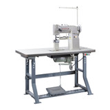 Consew 389RB-2 Heavy Duty Double Needle Post Bed Walking Foot ​Sewing Machine with Table and Servo Motor