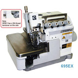 Consew 695EX High Speed 5 Thread Overlock Machine with Complete Fully Assembled Table and Servo Motor Included