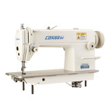 Consew 7360R-2SS Single Needle Stainless Steel Bed Lockstitch Industrial Sewing Machine with Complete Tabling and Servo-Motor