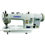  Consew 7360RB-7DD-3 Single Needle Fully Automatic Large Bobbin Direct Drive Lockstitch Industrial Sewing Machine with Complete Tabling 