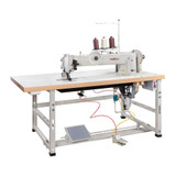 Consew 745R-30 Extra Heavy Duty Double Needle Compound Walking Foot 30" Long Arm Sewing Machine with Table and Servo Motor