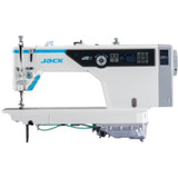 Jack A5E-B Single Needle Fully Automatic Direct Drive Drop Feed Lockstitch Industrial Sewing Machine with Complete Fully Assembled Tabling Included