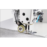 Jack A6F-E-Q-PK Single Needle Fully Automatic Direct Drive Lockstitch Industrial Sewing Machine with Complete Fully Assembled Tabling Included