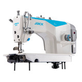 Jack F5-HL-7 Single Needle Double Capacity Hook Direct Drive Lockstitch Industrial Sewing Machine with Complete Fully Assembled Tabling Included