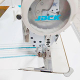 Jack 2284B-4E Zig-Zag Single Needle Drop Feed Industrial Sewing Machine with Complete Fully Assembled Tabling Included