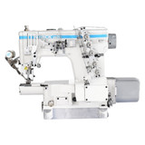 Jack 8670G-01CBX364-UT 3-Needle Small Cylinder Arm Coverstitch Machine with Complete Fully Assembled Tabling Included